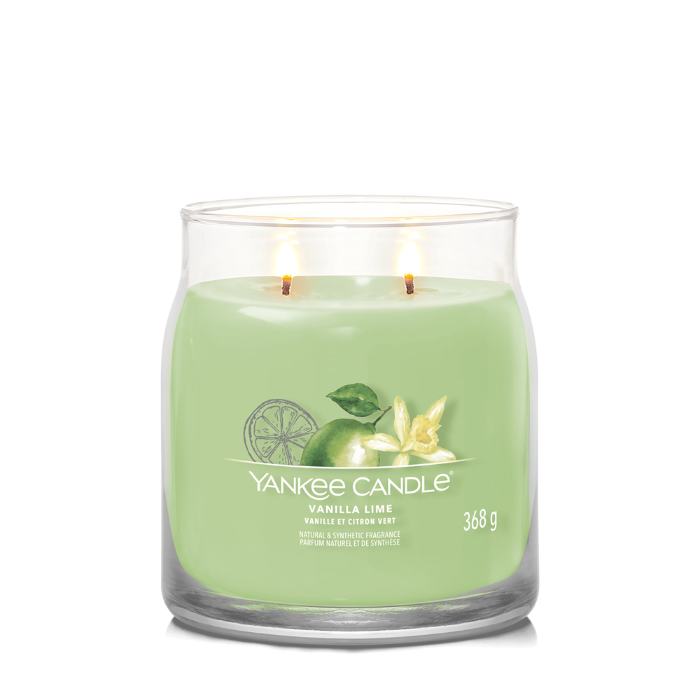 🕯️YANKEE CANDLE SIGNATURE, Vanilla Lime, medium Jar (368g)