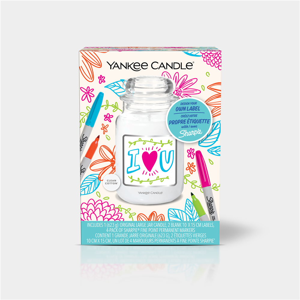 YANKEE CANDLE & Sharpie Gift 1 Jar L and 4 Sharpie Pens