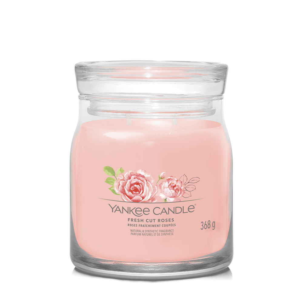 🕯️YANKEE CANDLE SIGNATURE, Fresh Cut Roses, medium Jar (411g)