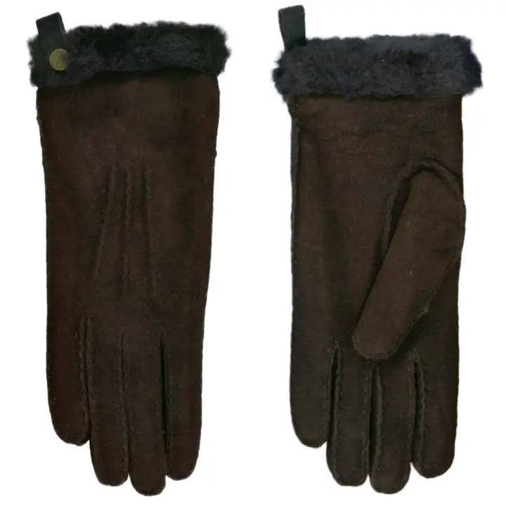 VAN BUREN Damenhandschuhe aus Lammfell – Wildleder & Schaffellfutter