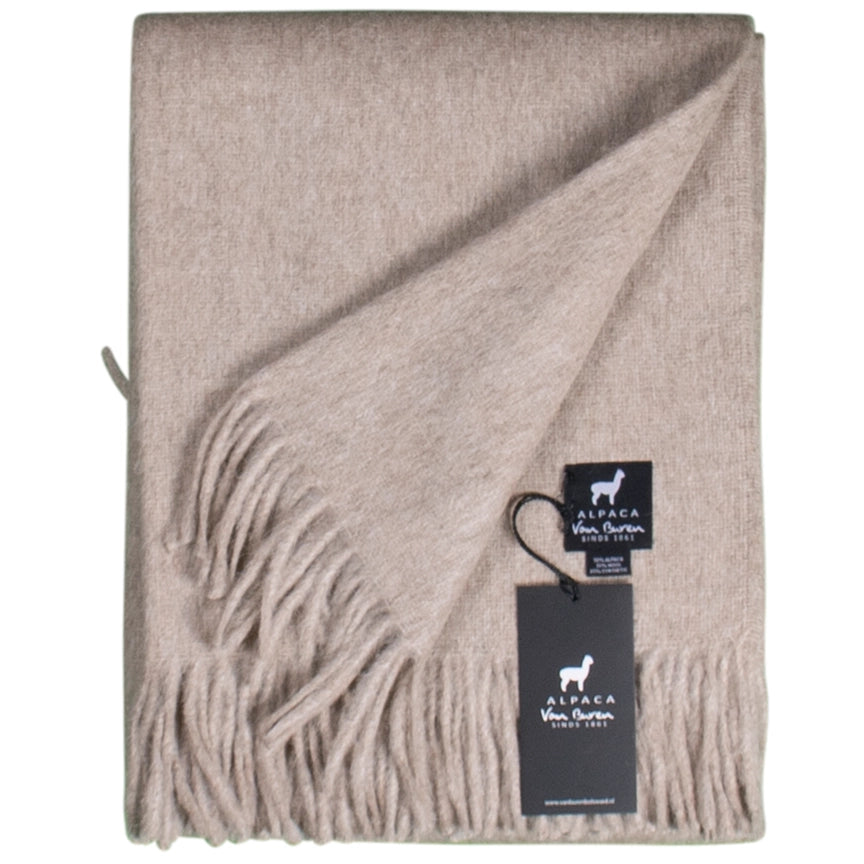Alpaka-Wollplaid, Beige