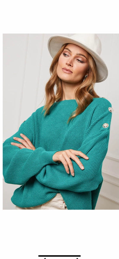 LÉA & LUC, PULLOVER MIT DEKORATIVEN KNÖPFEN, DIVERSE FARBEN!