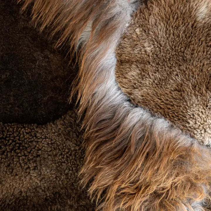 VAN BUREN, MELANGE SCHAFFELL TEPPICH, BRAUN