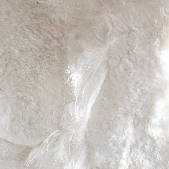 VAN BUREN, MELANGE SCHAFFELL TEPPICH, WEISS