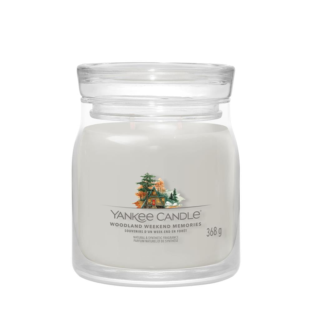🕯️YANKEE CANDLE SIGNATURE, Woodland Weekend Memories, Medium Jar