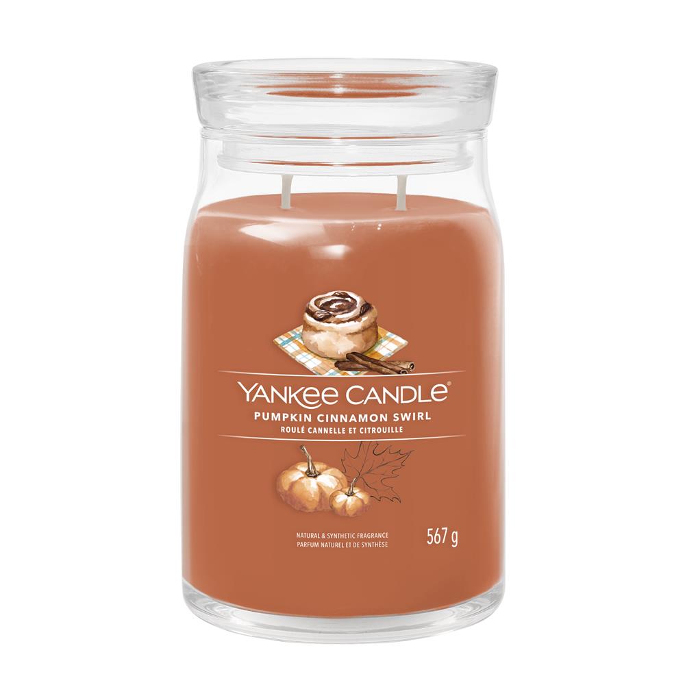 🕯️YANKEE CANDLE SIGNATURE, Pumpkin Cinnamon Swirl, Large Jar