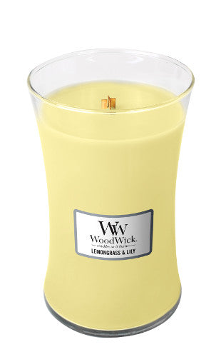 WOODWICK  Lemongrass & Lily Large Jar
(knisternd)