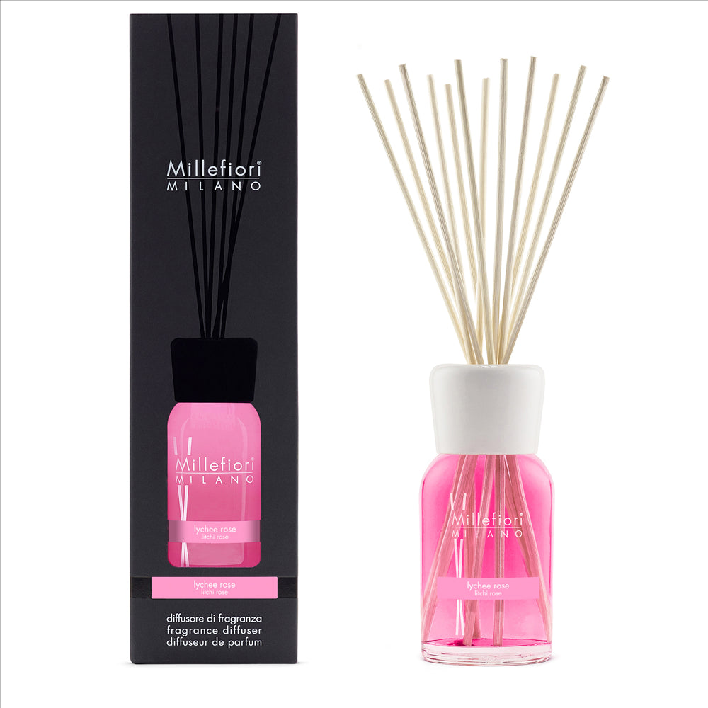 MILLEFIORI, LYCHEE ROSE NATURAL STICK DIFFUSER, 500 ML
