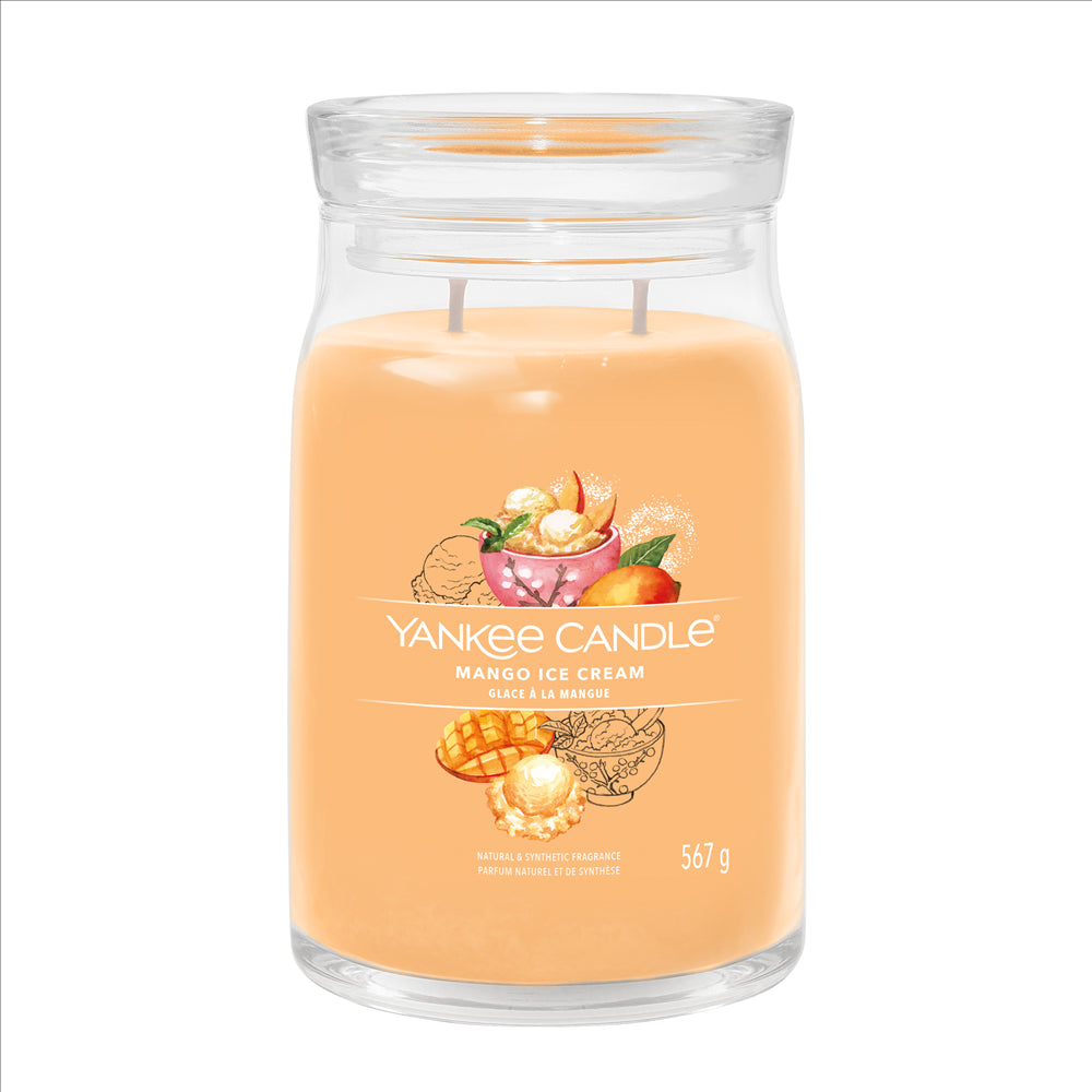 🕯️YANKEE CANDLE SIGNATURE, MANGO ICE CREAM, LARGE JAR
