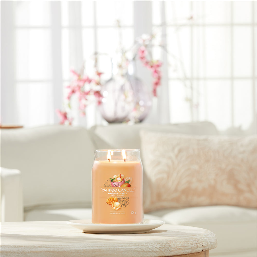 🕯️YANKEE CANDLE SIGNATURE, MANGO ICE CREAM, LARGE JAR