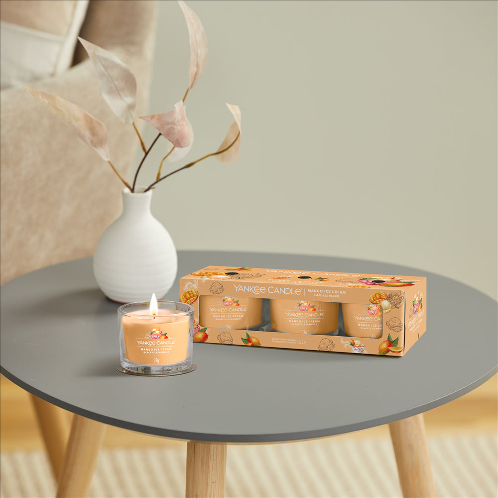 YANKEE CANDLE SIGNATURE, MANGO ICE CREAM, FILLED VOTIVE