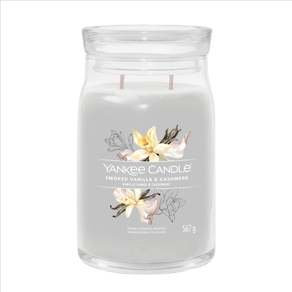 🕯️YANKEE CANDLE SIGNATURE, SMOKED VANILLA & CASHMERE, LARGE JAR