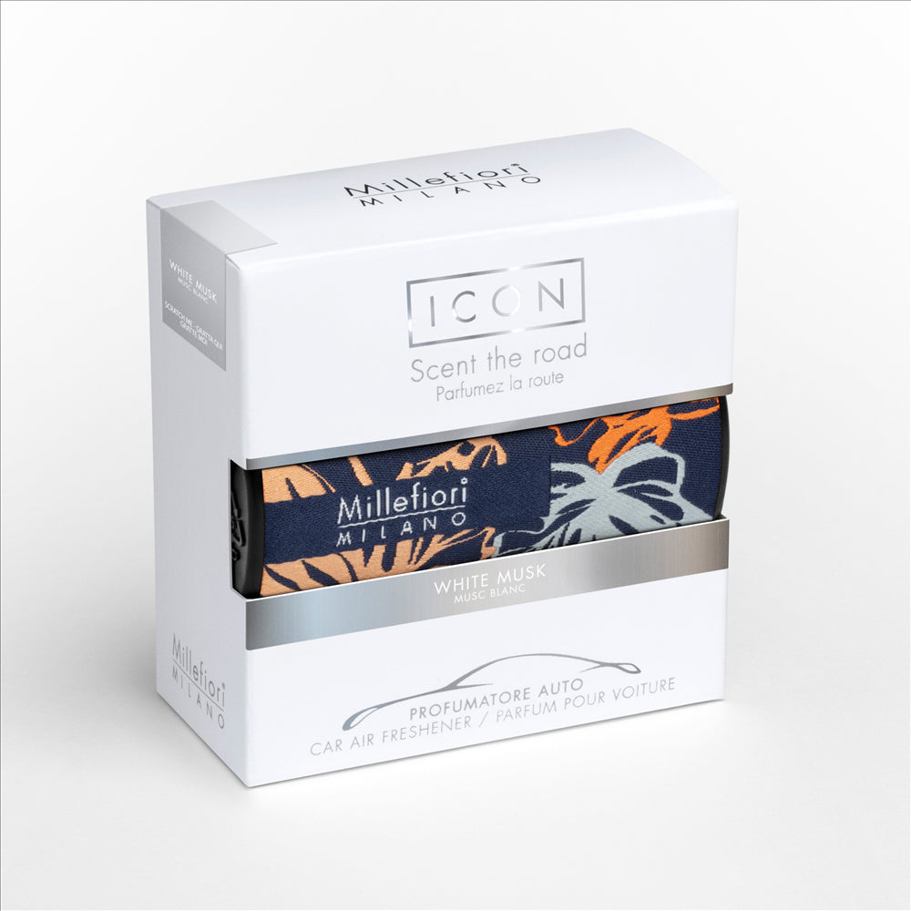 MILLEFIORI, WHITE MUSK ICON, CAR REFRESHER, TEXTILE
