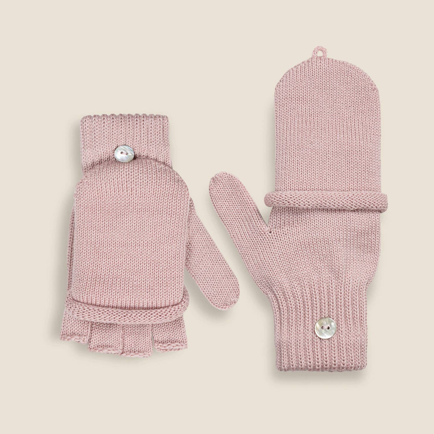 Merinowolle Damenhandschuhe - DAISY mit einer Perlenknopf
