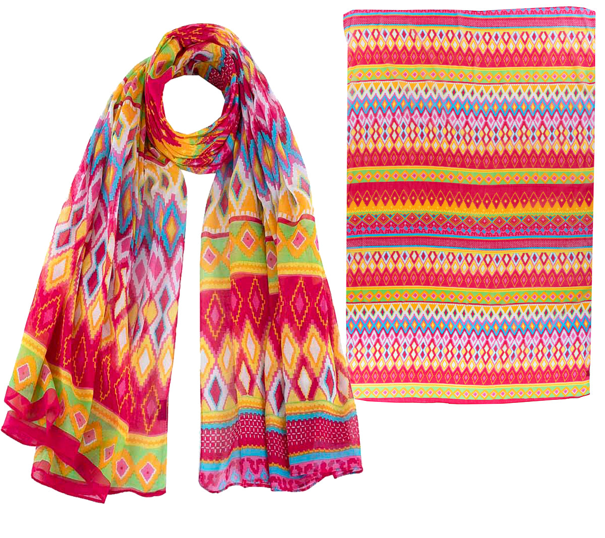 HALSTUCH PAREO MULTI PINK
