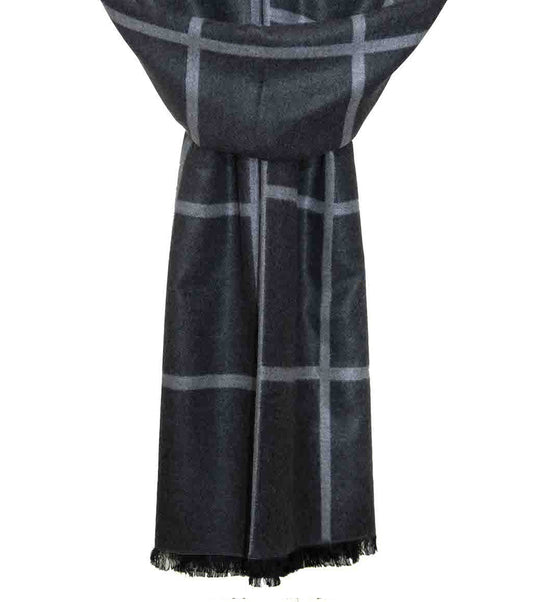 HALSTUCH VISKOSE 100%, SCHWARZ-GRAU, CASHMERE FEELING