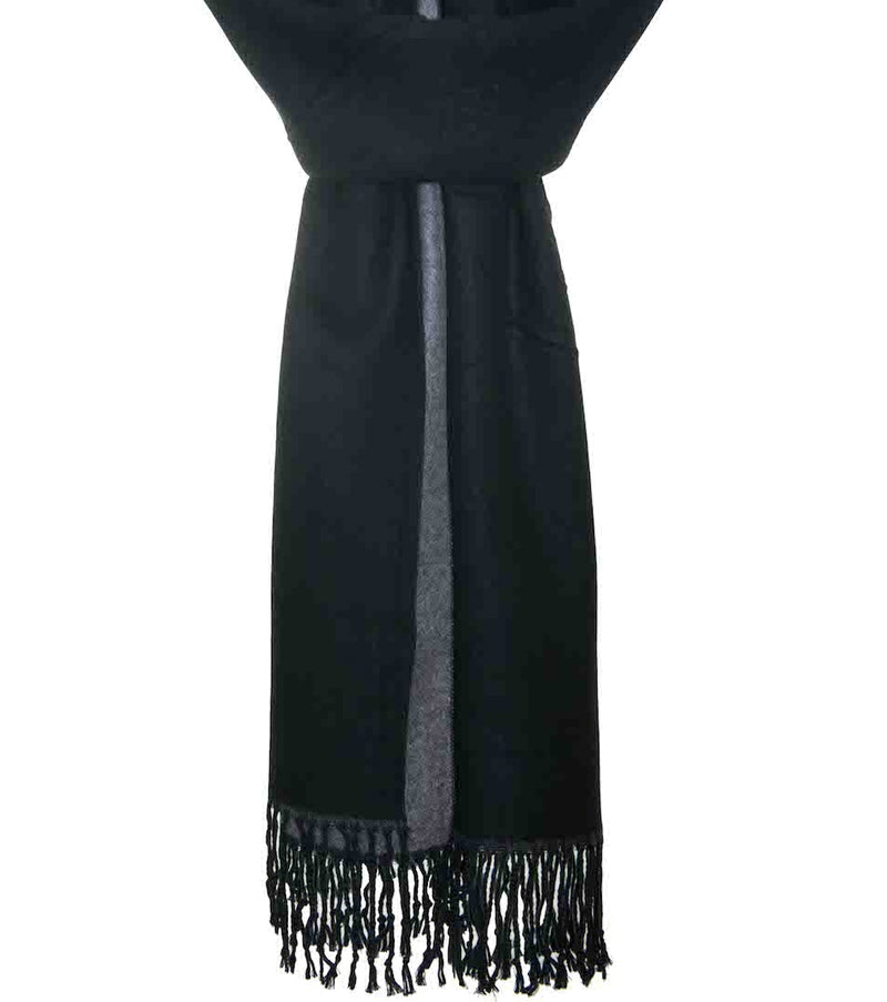 HALSTUCH 100% COTTON- CASHMERE TOUCH, BLACK-GREY