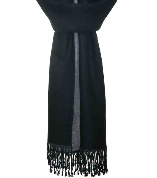 HALSTUCH 100% COTTON- CASHMERE TOUCH, BLACK-GREY