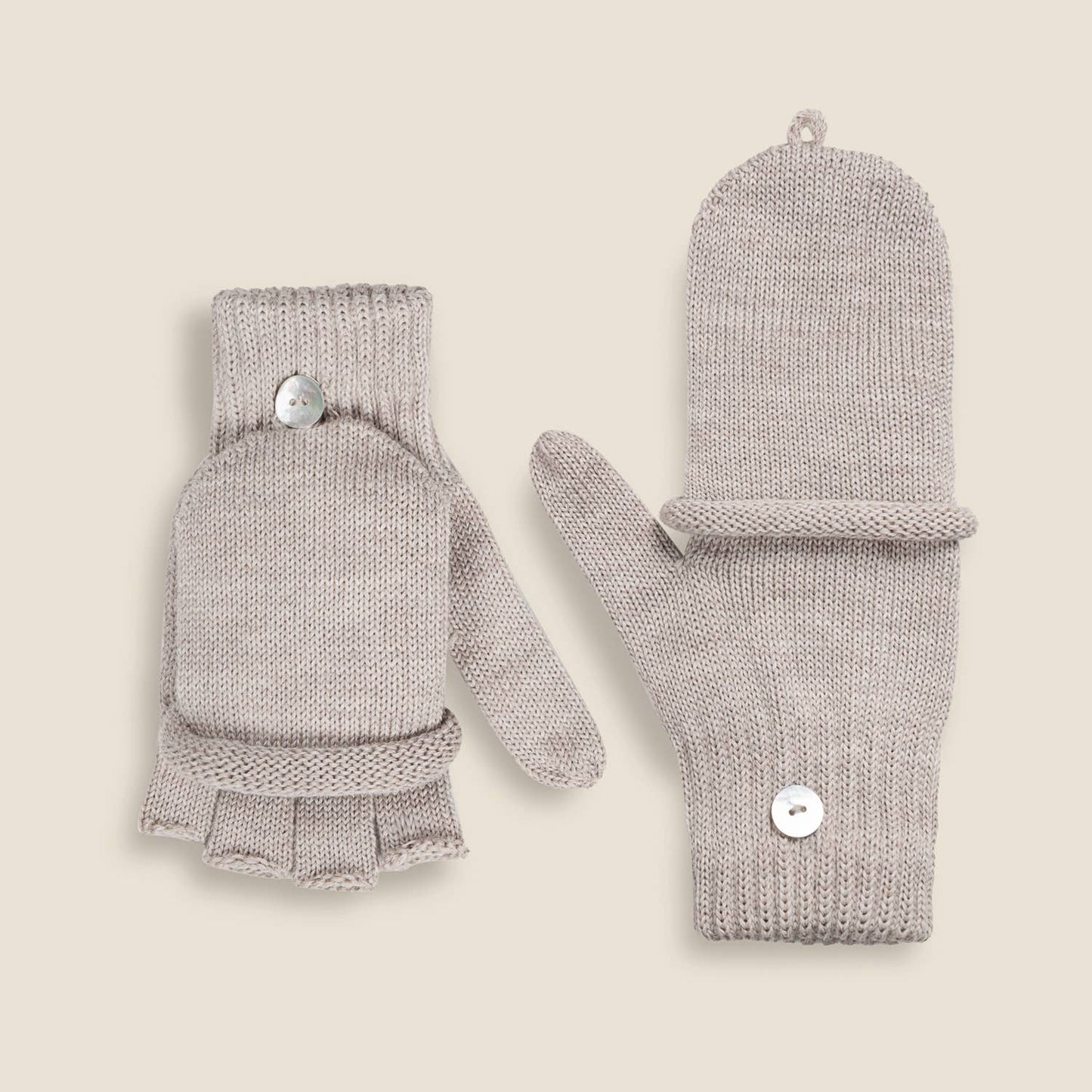 Merinowolle Damenhandschuhe - DAISY mit einer Perlenknopf