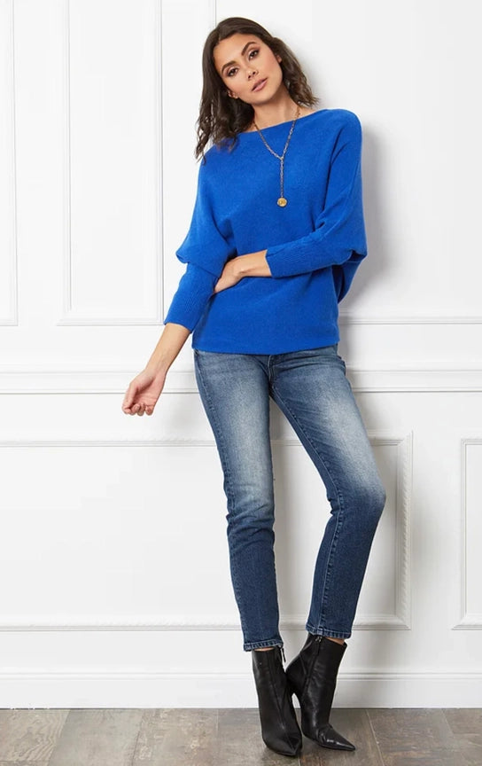 LÉA & LUC, DAMENPULLOVER MIT FLEDERMAUSÄRMELN, DIVERSE FARBEN!