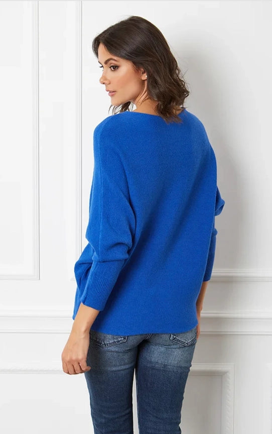 LÉA & LUC, DAMENPULLOVER MIT FLEDERMAUSÄRMELN, DIVERSE FARBEN!