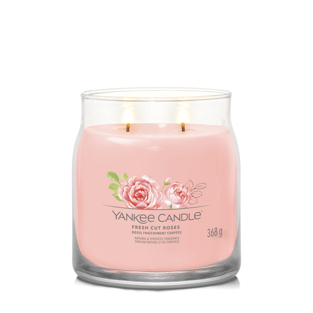 YANKEE CANDLE SIGNATURE, Fresh Cut Roses, medium Jar (411g)