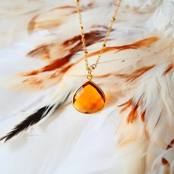💗 GINANDGER, HALSKETTE JUSTINE MIT CITRIN