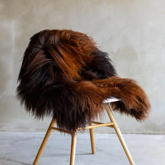 🐑VAN BUREN, ISLÄNDISCHES SCHAFFELL GEFLAMMT BRAUN