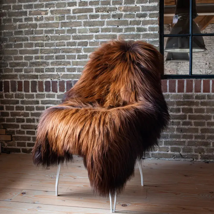 🐑VAN BUREN, ISLÄNDISCHES SCHAFFELL GEFLAMMT BRAUN