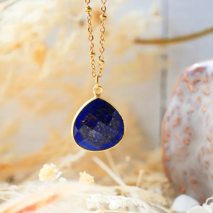 🔵GINANDGER, COLLIER JUSTINE LAPISLAZULI