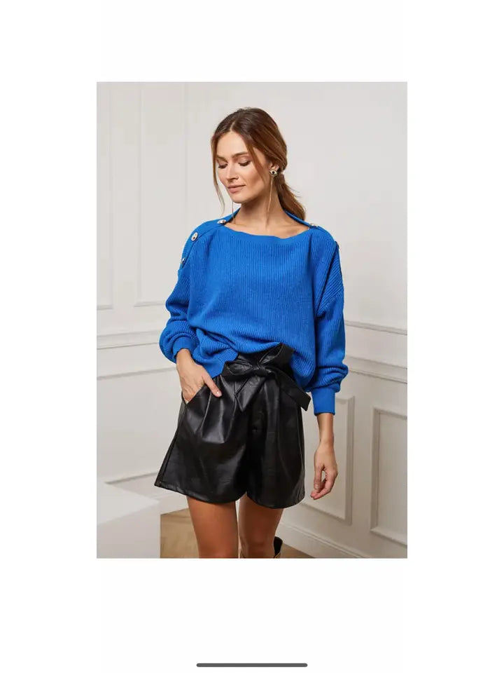 LÉA & LUC, PULLOVER MIT DEKORATIVEN KNÖPFEN, DIVERSE FARBEN!