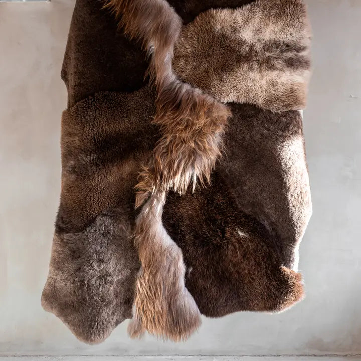 VAN BUREN, MELANGE SCHAFFELL TEPPICH, BRAUN