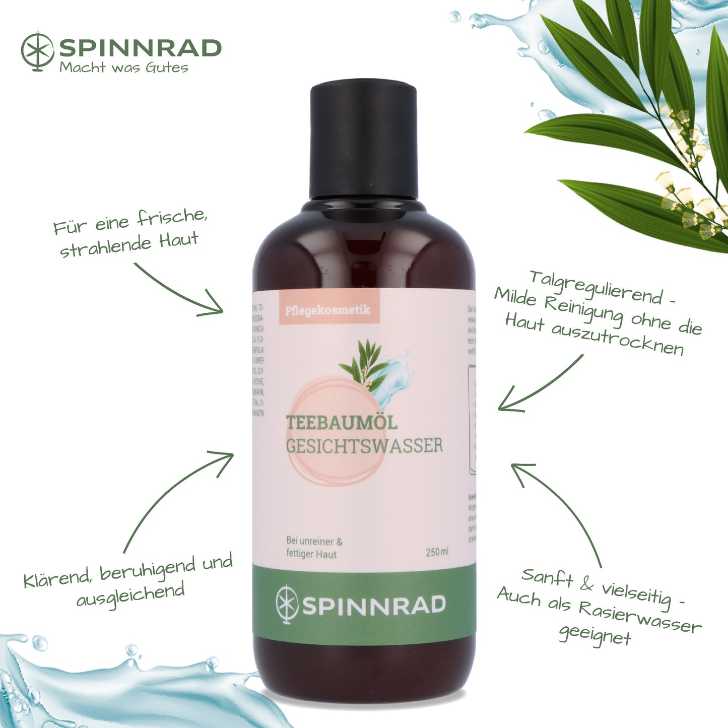 🌿 TEEBAUMÖL GESICHTSWASSER - KLÄRENDE PFEGE FÜR REINE HAUT, 250ml