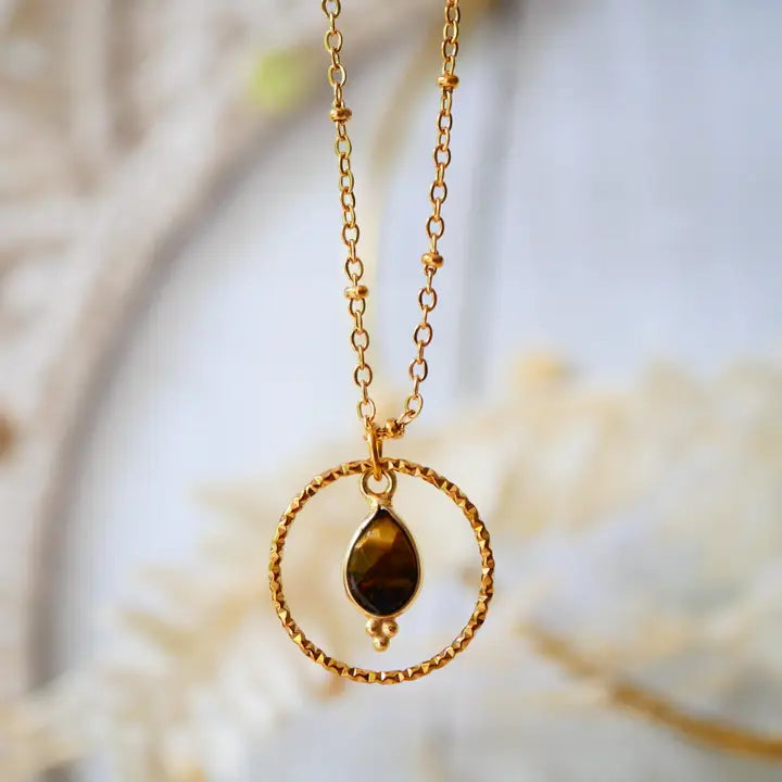 💖GINANDGER, CLEMENTINE HALSKETTE - TIGERAUGE