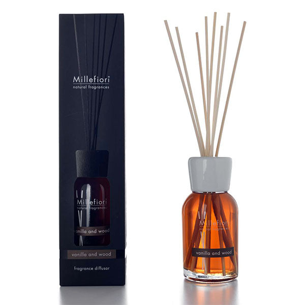 MILLEFIORI Natural, Fragrance Diffuser, Duft VANILLA & WOOD, 500ml